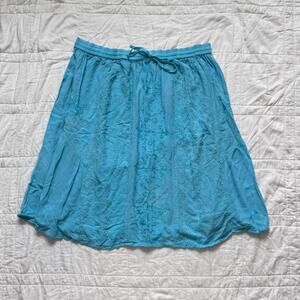Vintage y2k embroidered fairy midi peasant skirt one size cyan resort festival